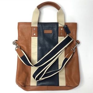 Coach . Heritage Fold-over Tote / Messenger Bag